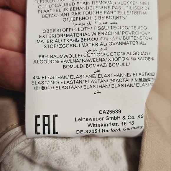 BRAX Pants Trousers Beige Ankle Cotton Chino size 6 8 - Picture 8 of 11